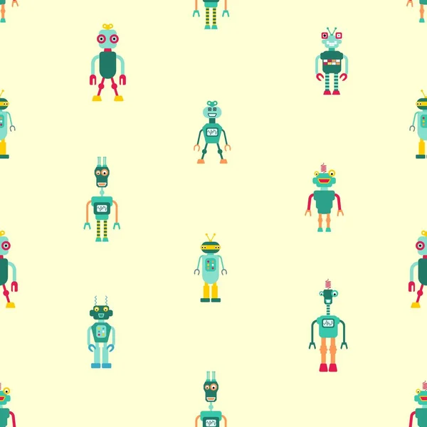 Wzór Mody Robotów Zabawki Odzież Dziecięca Projektowanie Robotów Tekstylnych Mody — Wektor stockowy