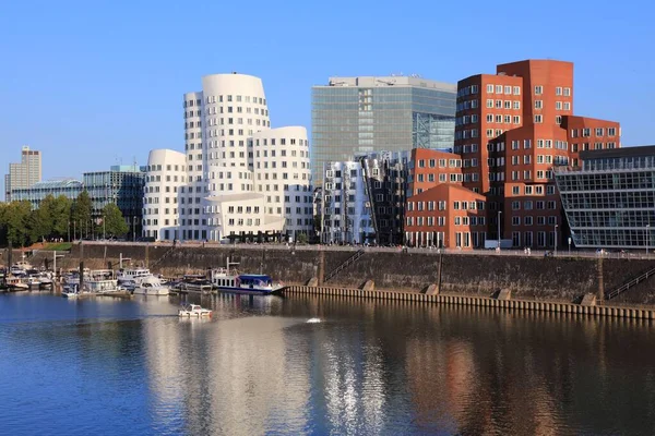 Dusseldorf Tyskland September 2020 Neuer Zollhof Modern Arkitektur Düsseldorf Tyskland — Stockfoto