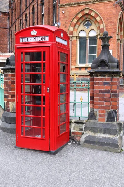 Leeds City Reino Unido Teléfono Rojo Enfermería General Leeds Segundo —  Fotos de Stock