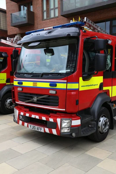 Leeds July 2016 Volvo Truck Fire Engine Leeds Yorkshire 000 — Stock Photo, Image