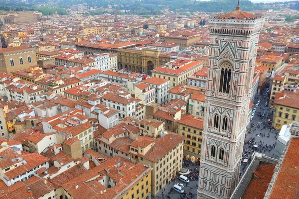 Florencie Itálie Pohled Město Giottovým Campanile — Stock fotografie
