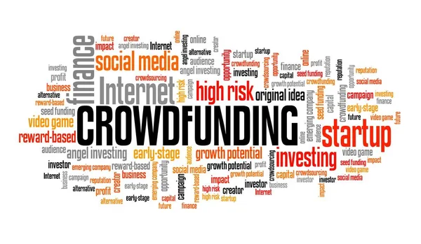 Crowdfunding Concepto Inicio Crowd Financiación Palabra Nube Signo Financiación Inicial — Foto de Stock