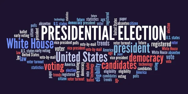 Concepto Elección Presidencial Estados Unidos Elecciones Palabra Nube Signo —  Fotos de Stock