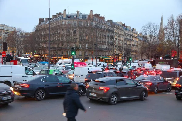 Paris France December 2019 Traffic Congestion Paris France Traffic Jams — Stock Photo, Image