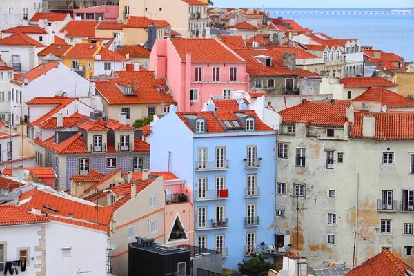 Lissabon Färgglada Utsikt Över Staden Alfama Distriktsarkitektur Lissabon Portugal Portugisiska — Stockfoto