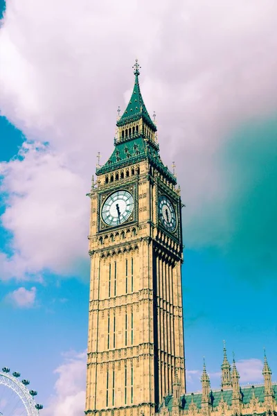 Big Ben Hito Londres Reino Unido Estilo Color Retro Filtrado — Foto de Stock