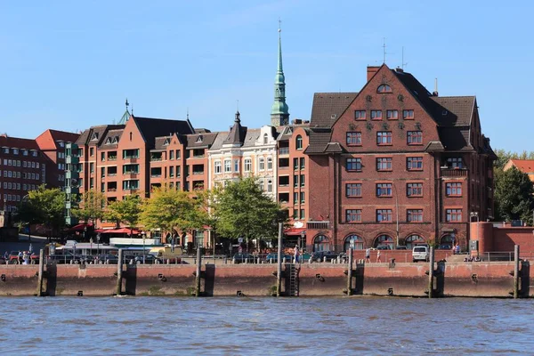 Hamburg Germany Old Town Skyline Seen Harbor — Stock Photo, Image