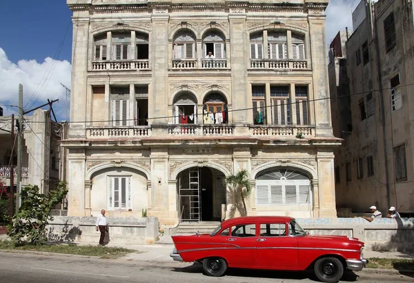 Havana Cuba Φεβρουαριου 2011 Κλασικό Αμερικάνικο Αυτοκίνητο Chevrolet Bel Air — Φωτογραφία Αρχείου