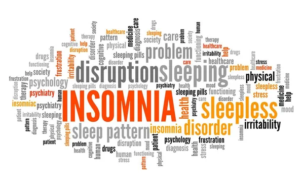 Insomnia Concepts Word Cloud Sleep Disorder Keywords Illustration — Stock Photo, Image