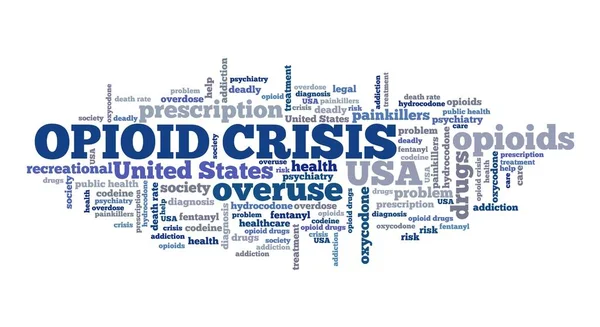 Crisis Opioide Epidemia Opioides Los Estados Unidos Concepto Nube Palabras —  Fotos de Stock