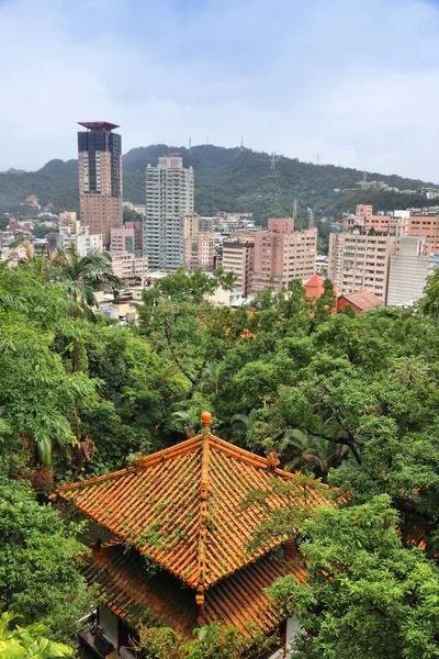 Keelung City Taiwan Urban Cityscape Temple Roof — Zdjęcie stockowe