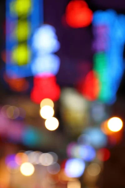 Night City Lights Defocused Kenting Taiwan Blurred Cool Neons —  Fotos de Stock