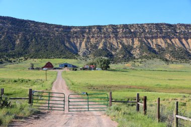 Colorado, USA. Rio Blanco County countryside ranch pastures view.