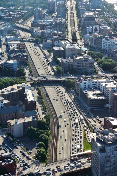 Boston Usa June 2013 Aerial View Traffic Massachusetts Turnpike Freeway — 스톡 사진