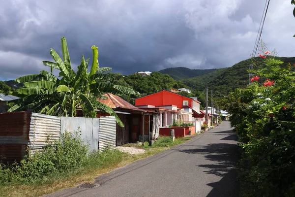 Deshaies Stadt Guadeloupe Typische Dorfstraße Auf Der Insel Basse Terre — Stockfoto