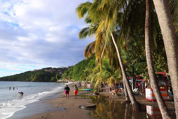 Guadeloupe France December 2019 People Spend Beach Vacation Malendure Beach — Stock Photo, Image