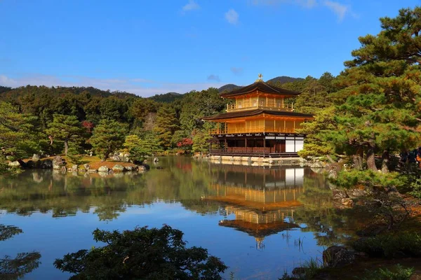 Wahrzeichen Von Kyoto Japan Herbst Ansicht Des Goldenen Pavillons Unesco — Stockfoto
