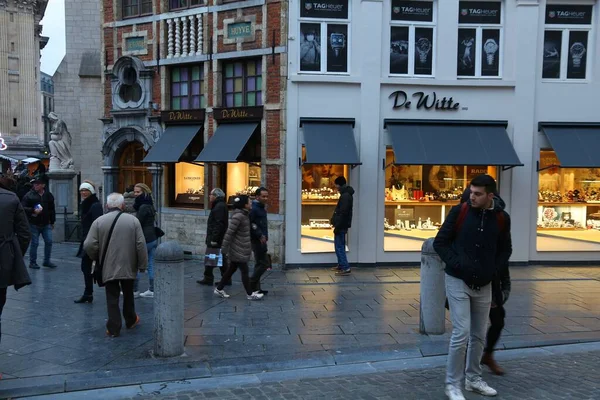 Brüssel Belgien November 2016 Menschen Besuchen Die Brüsseler Altstadt Brüssel — Stockfoto