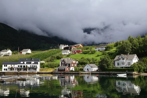 Ульєнсванг Місто Норвегії Місто Від Hardangerfjord Hardangerfjord — стокове фото