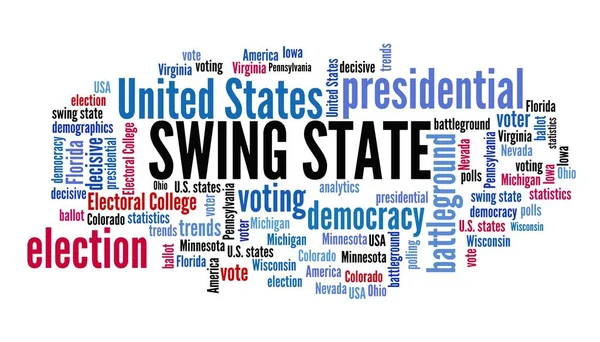 Swing États Dans Concept Élection Présidentielle Américaine États Champ Bataille — Photo