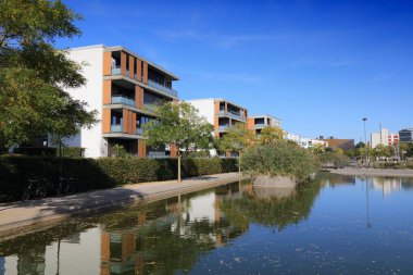 Essen şehri, Ruhr bölgesi, Almanya. Westviertel bölgesi ufuk çizgisi.