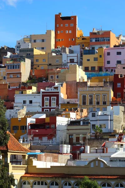 Las Palmas Gran Canaria Πολύχρωμα Σπίτια Του Barrio San Roque — Φωτογραφία Αρχείου