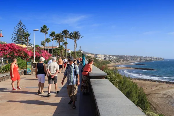 Gran Canaria España Diciembre 2015 Gente Visita Pasarela Frente Mar —  Fotos de Stock