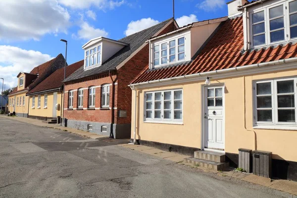 Hjorring Danimarca Street View Traditional Danish Residential Architecture — Foto Stock