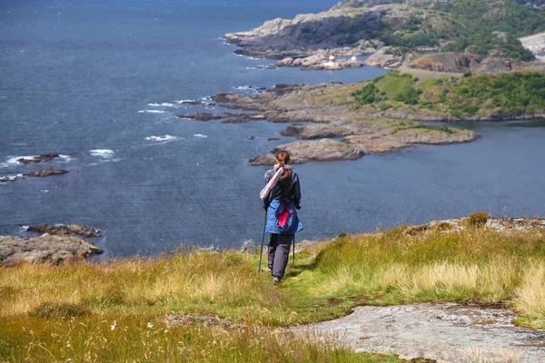 Sentier Randonnée Nature Rogaland Norvège Côte Mer Nord Arrière Plan — Photo