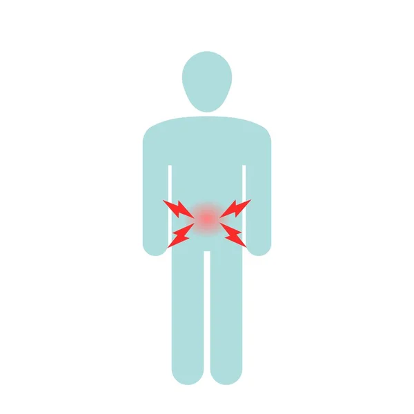 胃の痛みベクトル記号 胃の痛みや食中毒人間のシルエット 痛みの概念 — ストックベクタ
