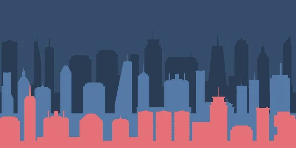 Stad Skyline Silhouet Vector Moderne Stedelijke Stadsgezicht Illustratie — Stockvector