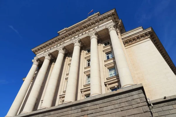 Parlamento Della Bulgaria Edificio Sofia Capitale Testo Sulla Facciata Recita — Foto Stock