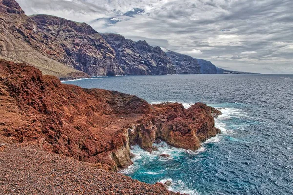 吉昂斯悬崖景观 人类发展报告 特内里费岛自然 大西洋海岸 — 图库照片