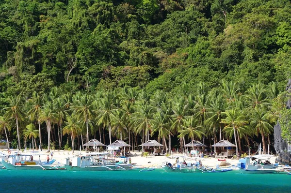 Paisaje Playa Isla Palawan Filipinas Siete Comandos Playa —  Fotos de Stock