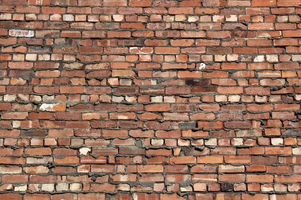 Textura Parede Tijolo Envelhecido Vermelho Contexto Edifício — Fotografia de Stock