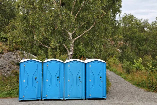 Public Outdoor Toilets Portapotty Plastic Restroom Next Trail Alesund Norway — Stock Photo, Image