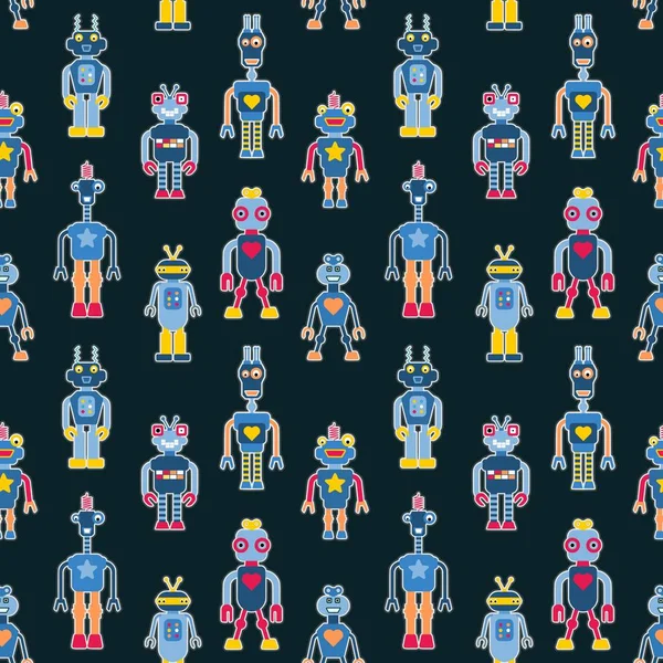 Zabawka Roboty Bezproblemowy Wzór Mody Odzież Dziecięca Moda Tekstylny Robot — Wektor stockowy