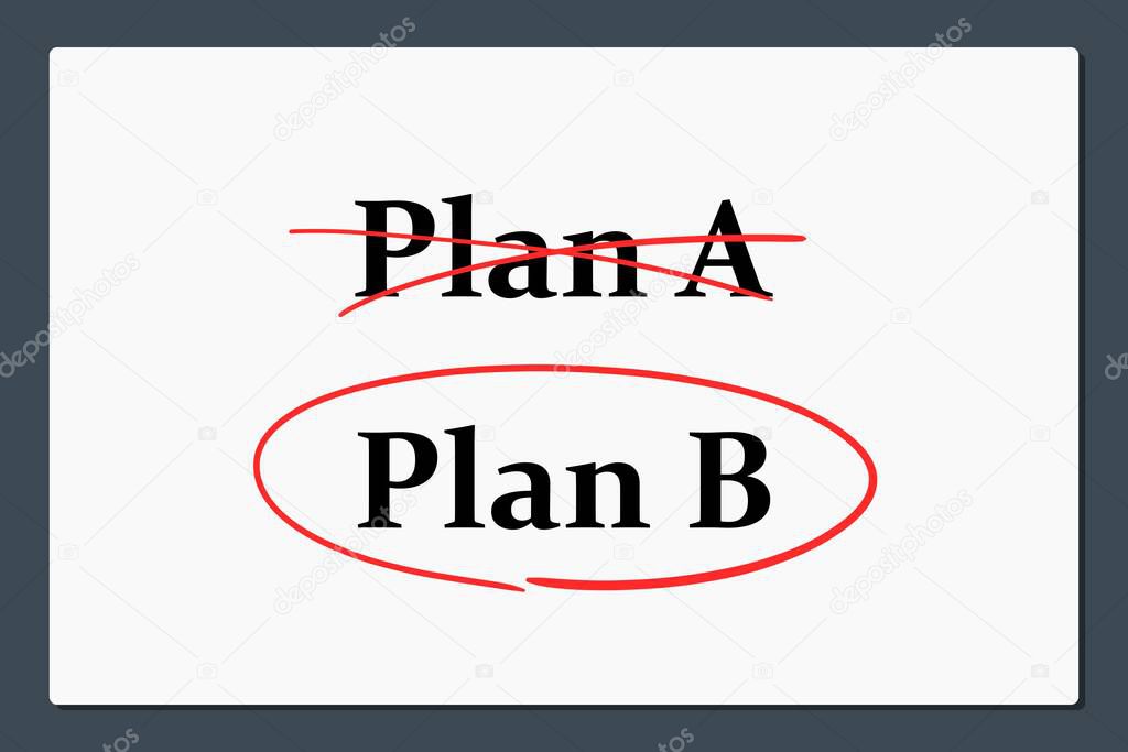 Plan A and Plan B. Business planning and strategy. Contingency plan in business project.