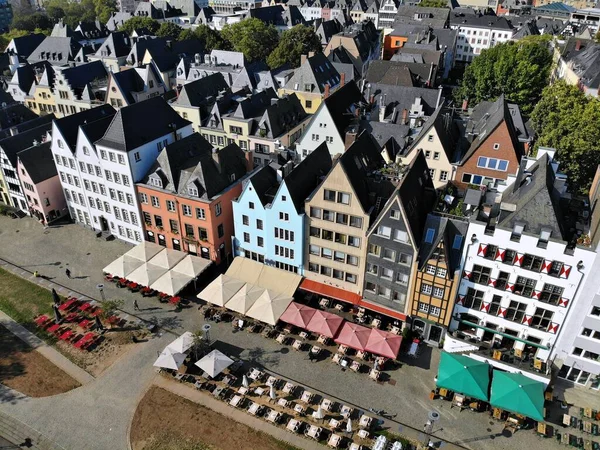Köln Deutschland Bunte Luftaufnahme Der Innenstadt Der Altstadt Köln — Stockfoto