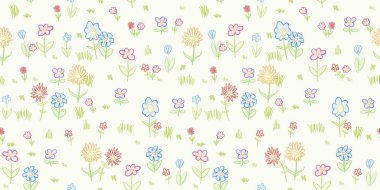 Kusursuz çiçek dokusu. Çiçek kumaş taşıyıcı tasarımı. El çizimi çiçek deseni.