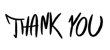 El yazısıyla vektör işareti. Teşekkürler pankart..