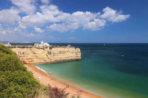 Algarven Maisema Portugali Senhora Rocha Beach Valkoisella Kappelilla Lagoan Kunta — kuvapankkivalokuva