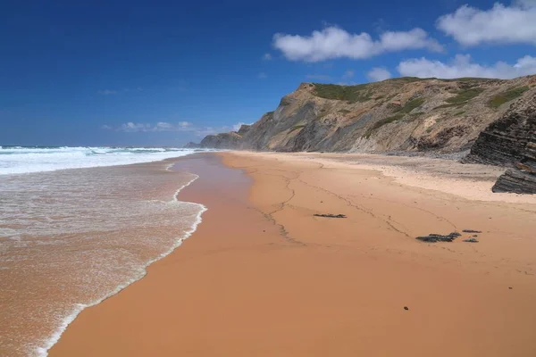 Piękny Krajobraz Portugalii Plaża Cordoama Portugalia Plaża Zachodnim Wybrzeżu Atlantyku — Zdjęcie stockowe