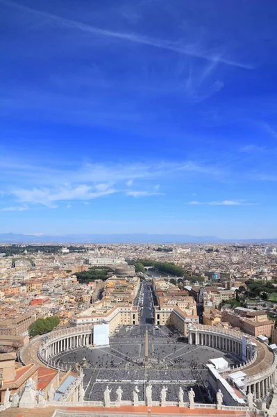 Rom Och Vatikanstaten Flygfoto Över Sankt Peterstorget Piazza San Pietro — Stockfoto