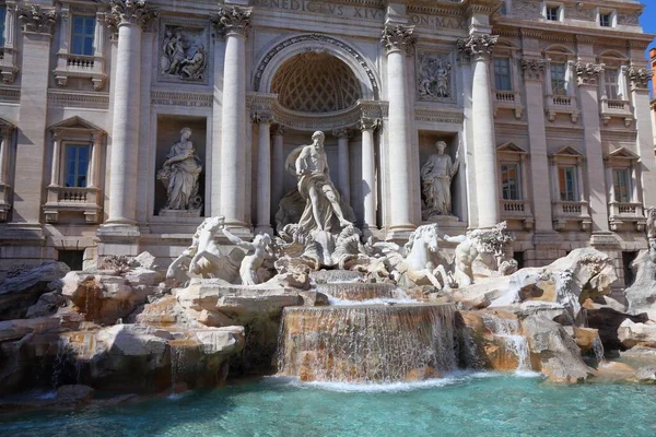 Φοντάνα Τρέβι Στη Ρώμη Ιταλία Ορόσημο Της Ρώμης Ιταλικά Fontana — Φωτογραφία Αρχείου
