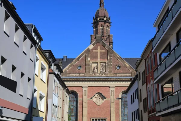Πόλη Krefeld Στη Γερμανία Καθολική Εκκλησία Saint Denis Dionysius Στην — Φωτογραφία Αρχείου