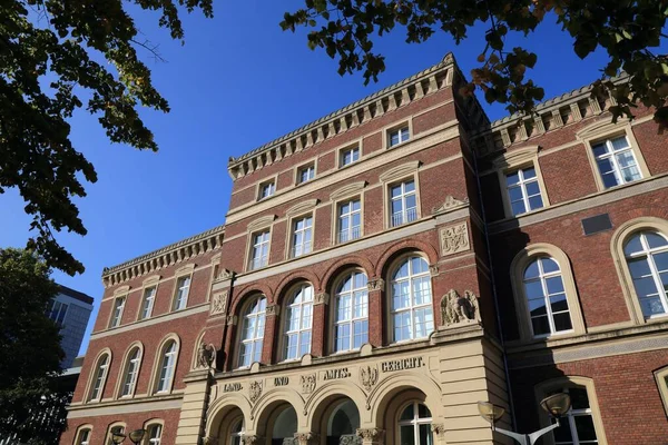 Duisburg Cidade Alemanha Edifício Tribunal Distrital Alemão Landgericht Amtsgericht — Fotografia de Stock