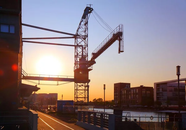 Inner Harbour Innenhafen Στο Duisburg Της Γερμανίας Πρώην Βιομηχανικό Λιμάνι — Φωτογραφία Αρχείου