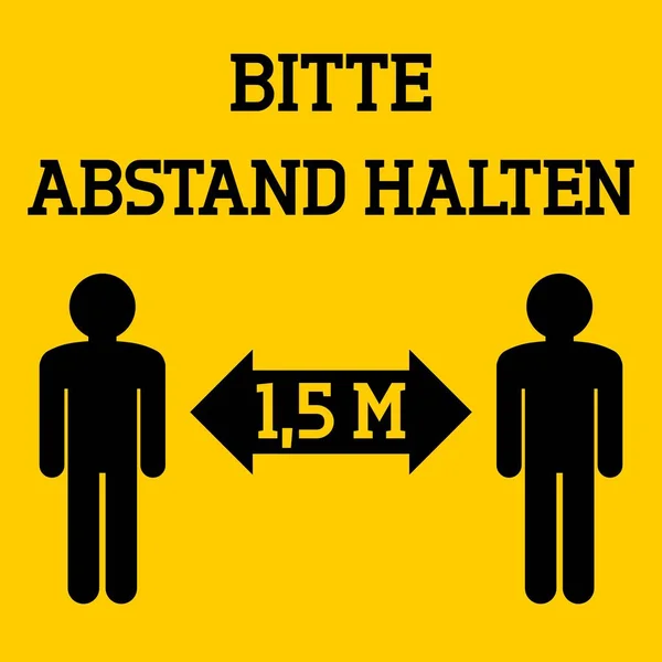 사회적 표시를 독일어로 Bte Abstand Halten 거리를 유지해 세계적 일러스트 — 스톡 벡터