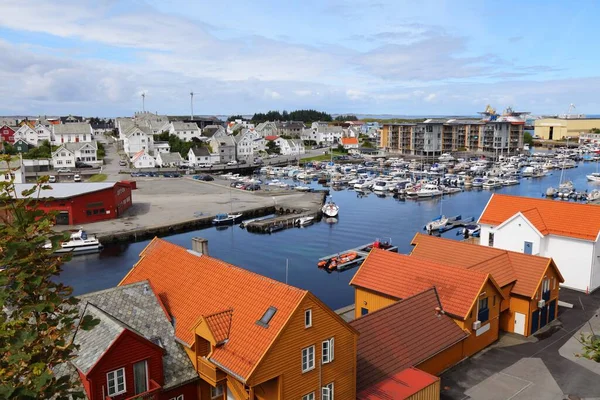 Haugesund Noorwegen Zomer Uitzicht Boten Haugaland District Van Noorwegen — Stockfoto